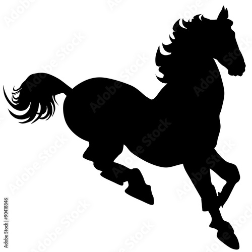 Vector black horse silhouette 19