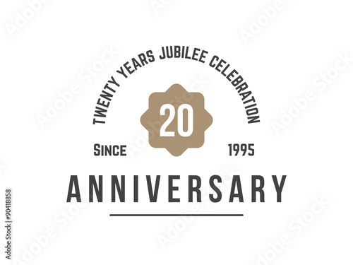 Twenty years anniversary celebration logotype. 20th anniversary logo.