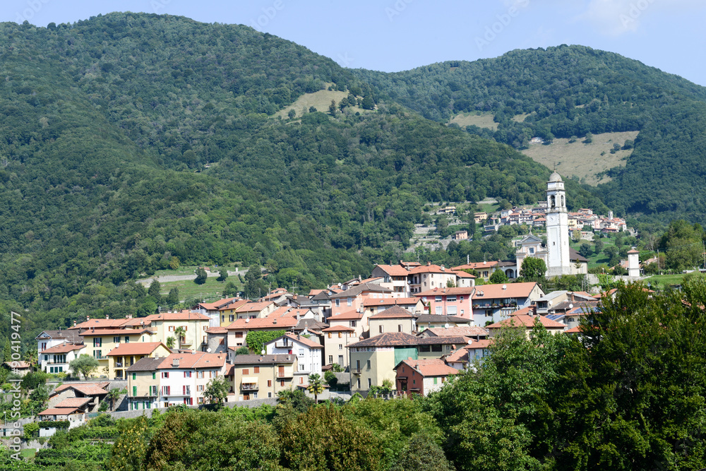 The village of Caneggio on Muggio valley