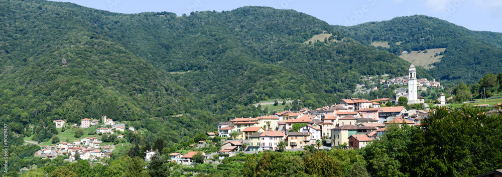 The village of Caneggio on Muggio valley