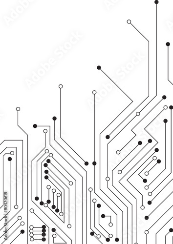 Vector : Circle circuit board on white background