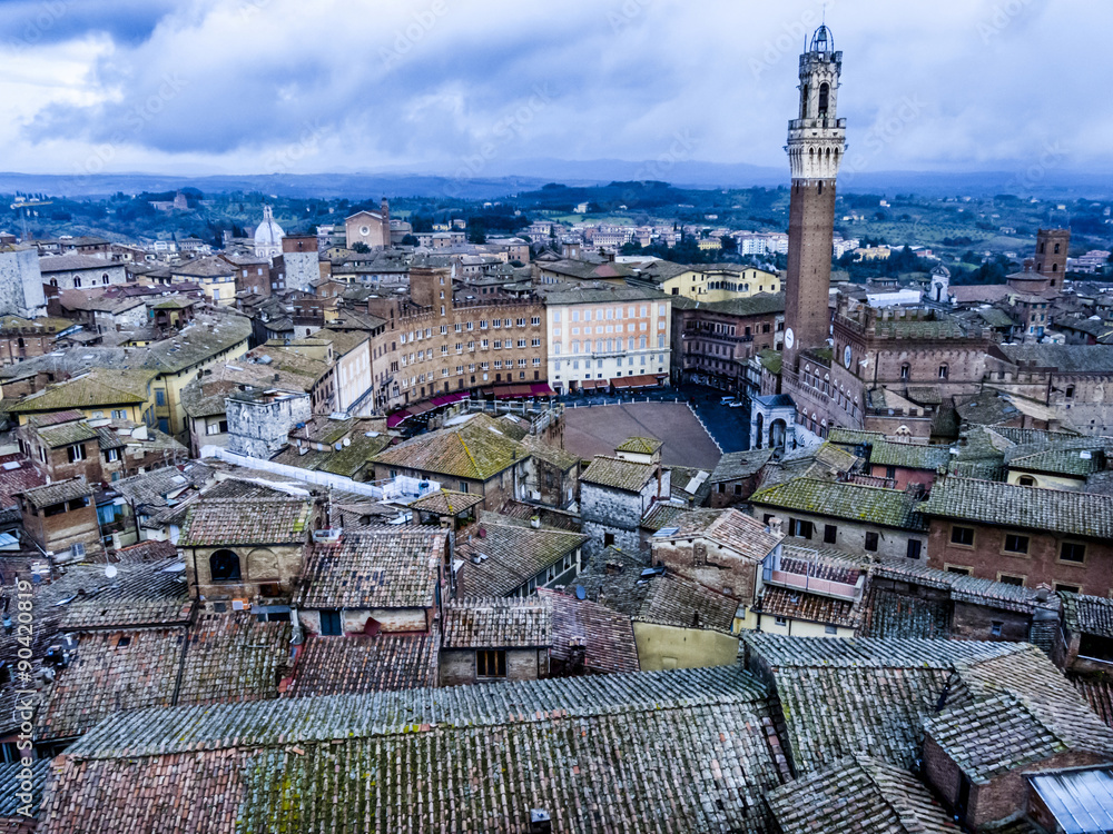 Obraz premium Palazzo Publico and Piazza del Campo in Siena ,Italy , historic