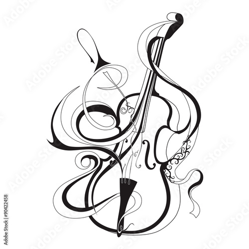 Abstract vector illustration musical instrument violin