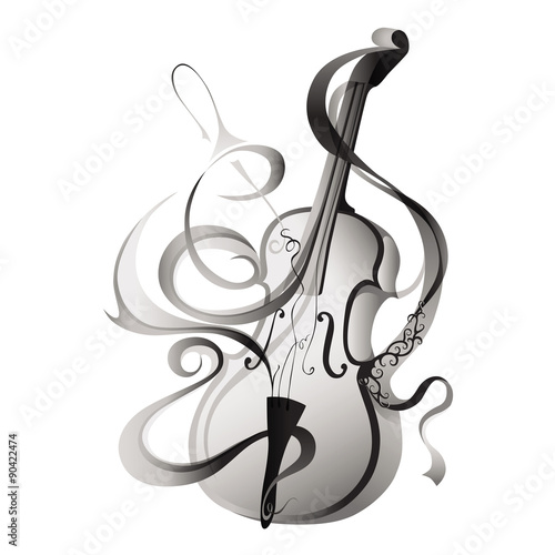 Abstract vector illustration musical instrument violin