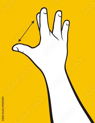 Hand magnifying image