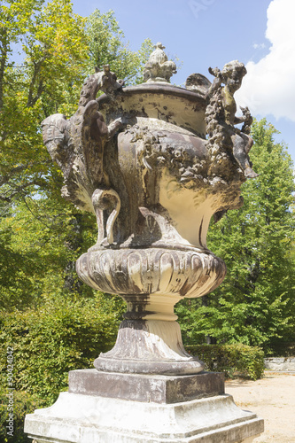 Beautiful classical gardens of La Granja de San Ildefonso, monum photo