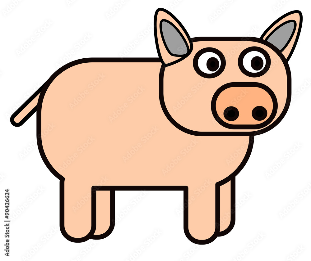 Illustration of a pig Illustration of a pig