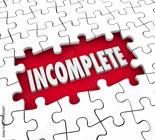 Incomplete Puzzle Hole Unfinished Task Work Project Undone FInis