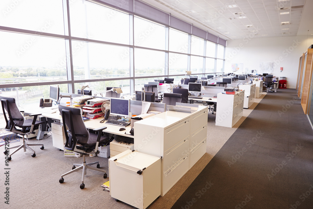 Large open plan office interior without people Large open plan office interior without people