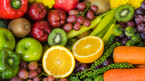 Fototapeta Naklejka Na Ścianę i Meble -  Group  fruits and vegetables for healthy