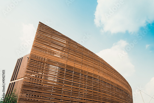 Building and clouds