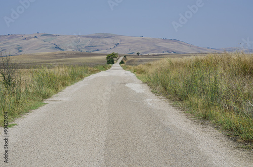 beautiful landscape with road in Italy in summer