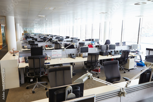 Bild auf Leinwand Large open plan office interior without people