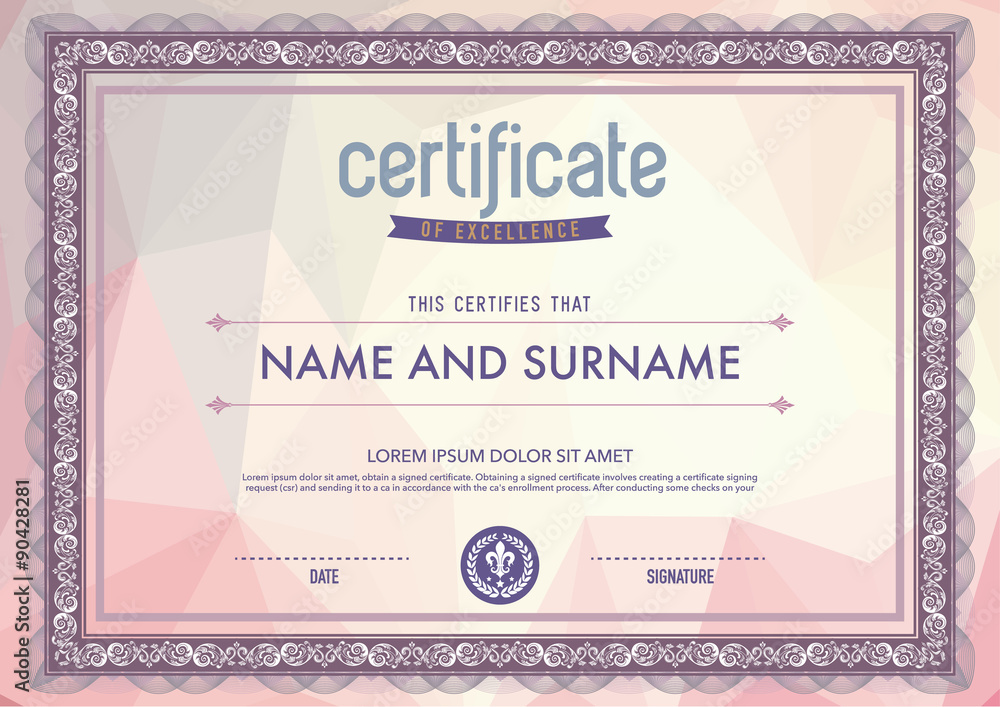 Vector certificate template. Vector certificate template.