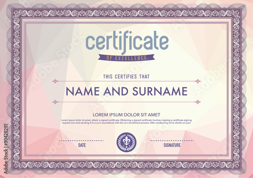 Vector certificate template.