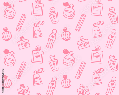 Perfume bottles seamless pattern