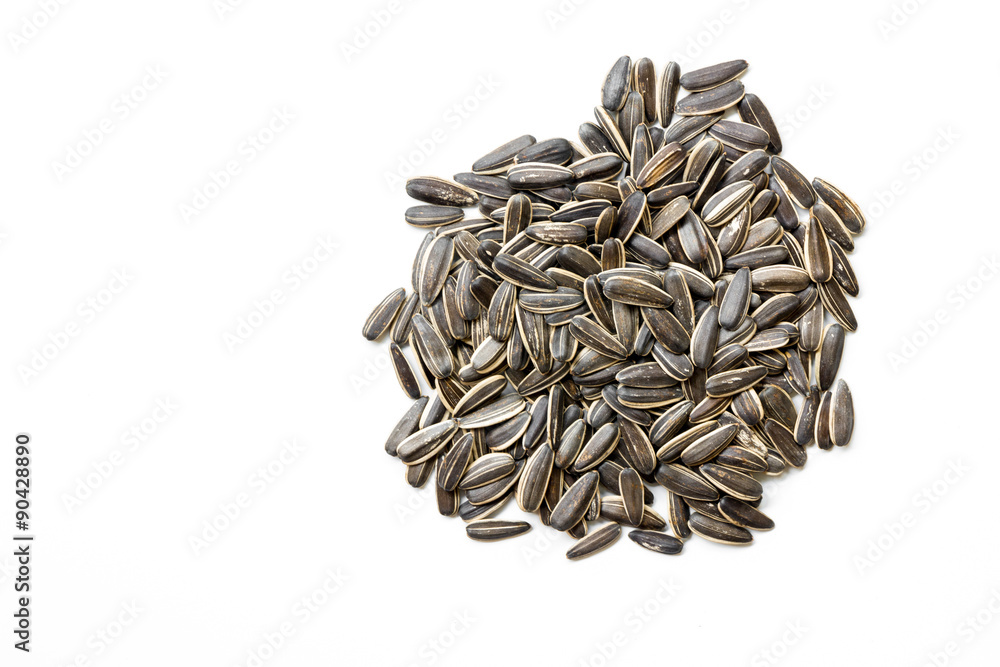 sunflower seeds on white background sunflower seeds on white background