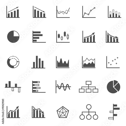 Graph icons on white background