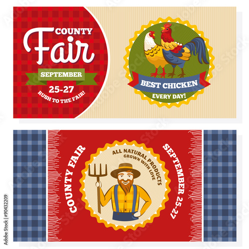 County fair vintage invitation cards