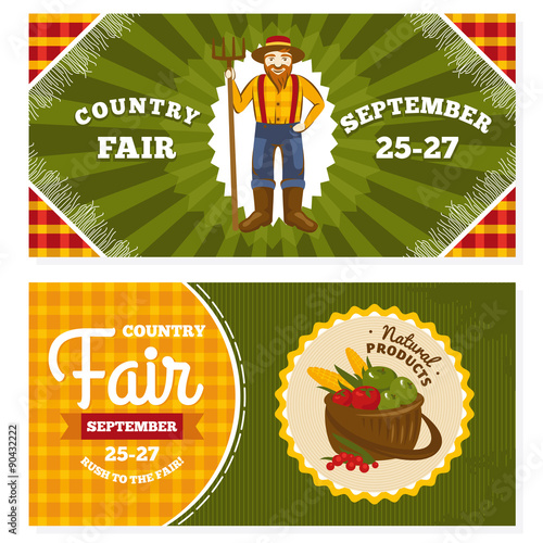 Country fair vintage invitation cards