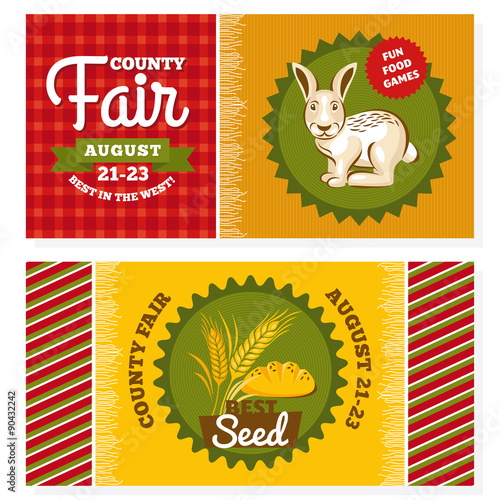 County fair vintage invitation cards