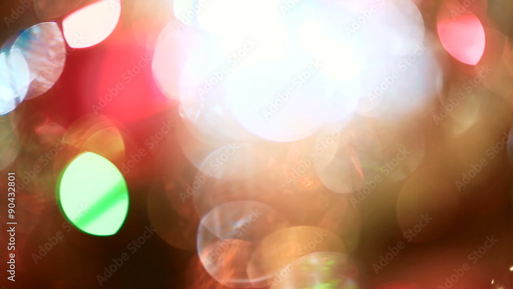 Defocused Christmas tree lights bokeh background. Defocused Christmas tree lights bokeh background.