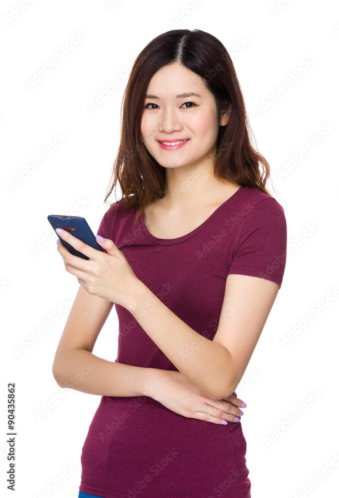 Woman use of the cellphone Woman use of the cellphone