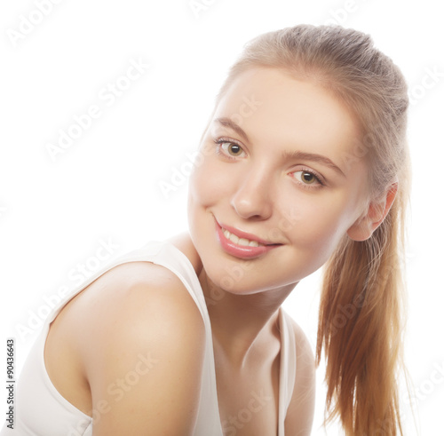  beautiful female model on white background 