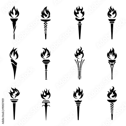 Torch icons set
