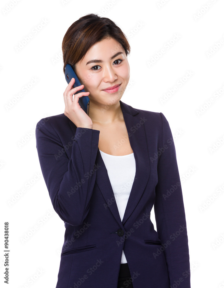 Young businesswoman talk to cellphone Young businesswoman talk to cellphone