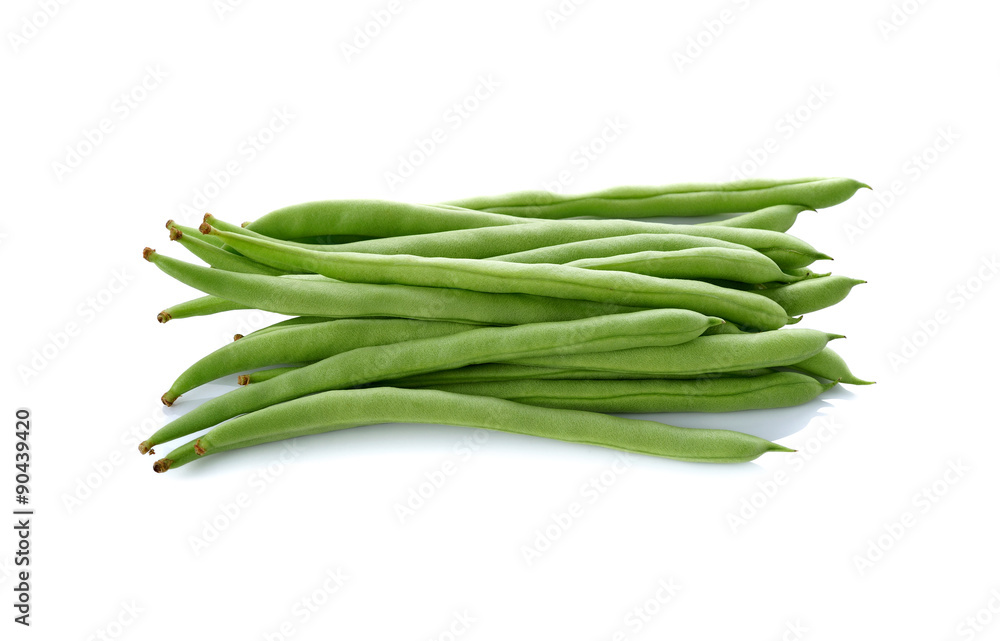 stack of French beans on white background stack of French beans on white background