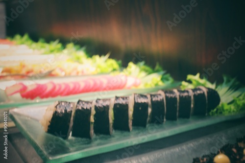 Blurred of sushi