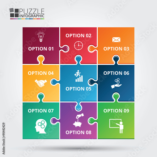 Vector puzzle infographic.