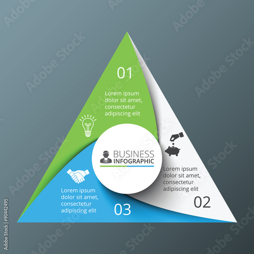 Vector spiral triangle for infographic. 