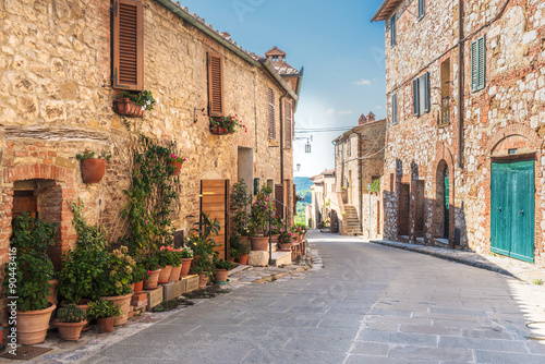 Fototapeta Naklejka Na Ścianę i Meble -  Lovely colorful streets small town in Tuscany, Italy