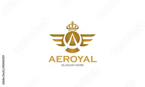 Aeroyal - Abstract A Letter Wings Logo