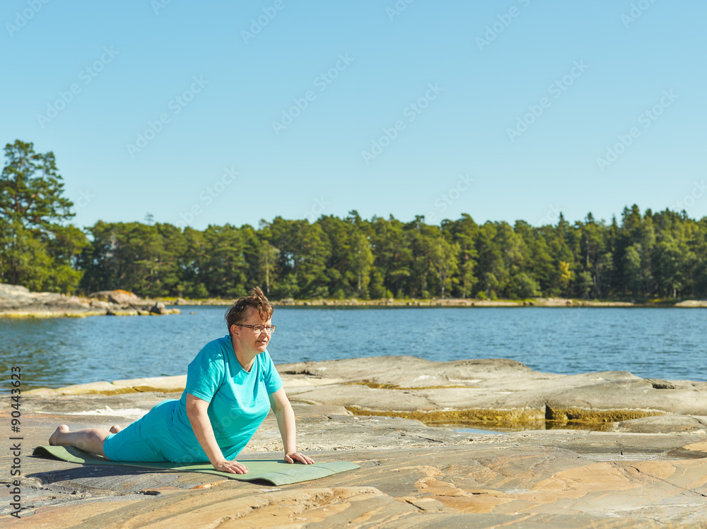 Real-life fitness training, mature woman Real-life fitness training, mature woman
