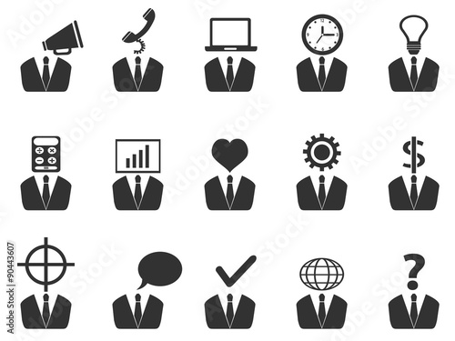 business people idea icons set
