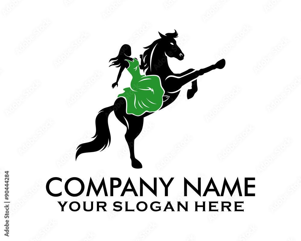 Fototapeta premium horsewoman silhouette