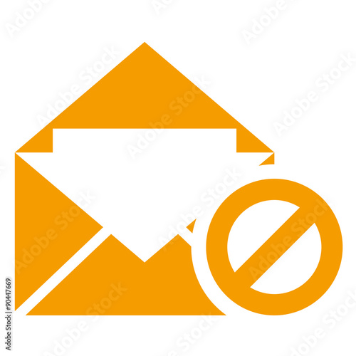 Free Download Icono sobre con simbolo señal prohibido naranja - GFXLoad