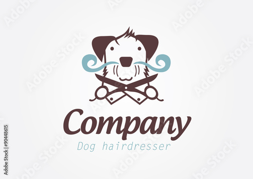 Design concept for pet barber shop or hairdresser.Vector logo template.