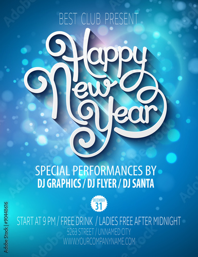 New Yearparty poster. Vector illustration