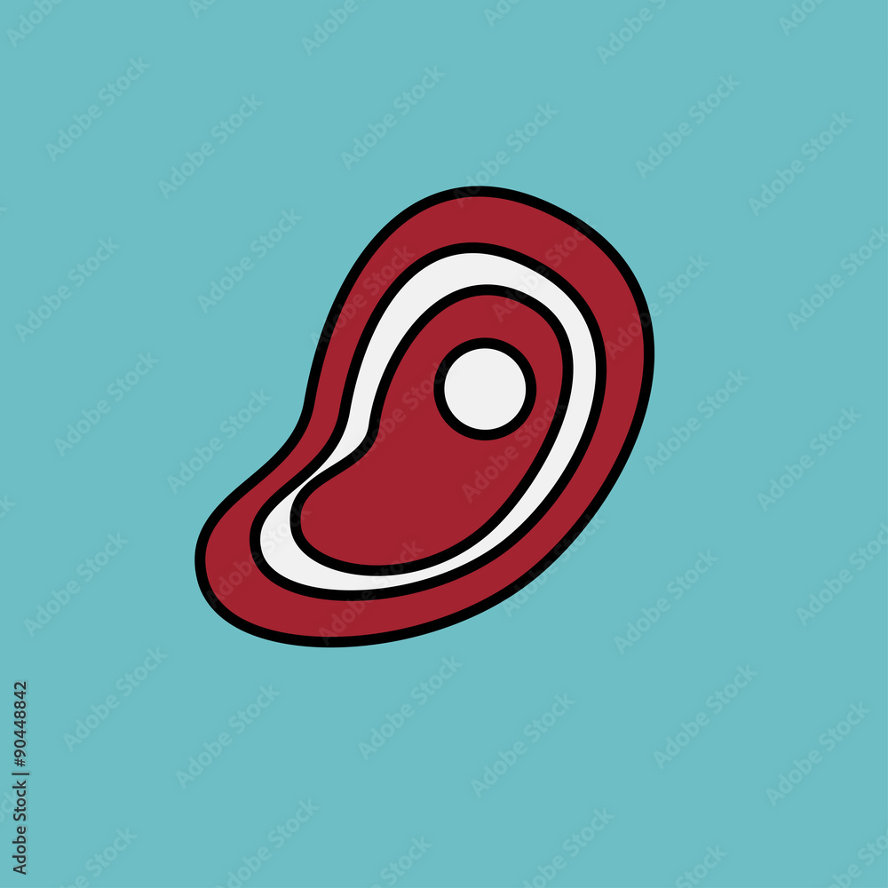 Vector piece of meat icon. Food icon. Eps10 Vector piece of meat icon. Food icon. Eps10