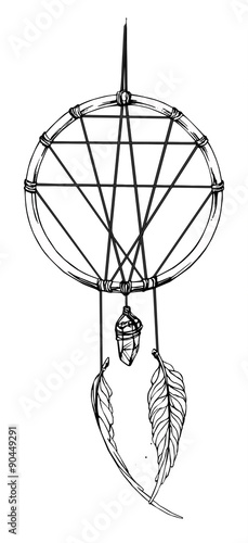 Indian dream catcher. American indians. Ethnic sketch style illustration