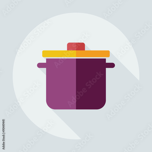 Flat modern design with shadow icons saucepan