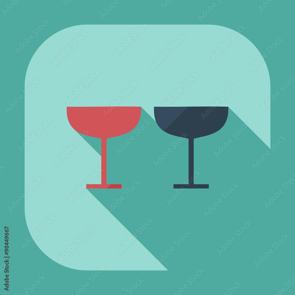 Flat modern design with shadow icons wineglass Flat modern design with shadow icons wineglass