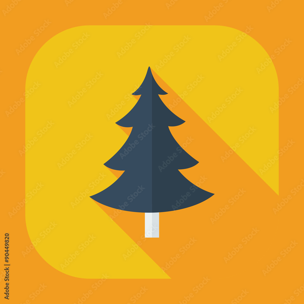 Flat modern design with shadow icons Christmas tree Flat modern design with shadow icons Christmas tree