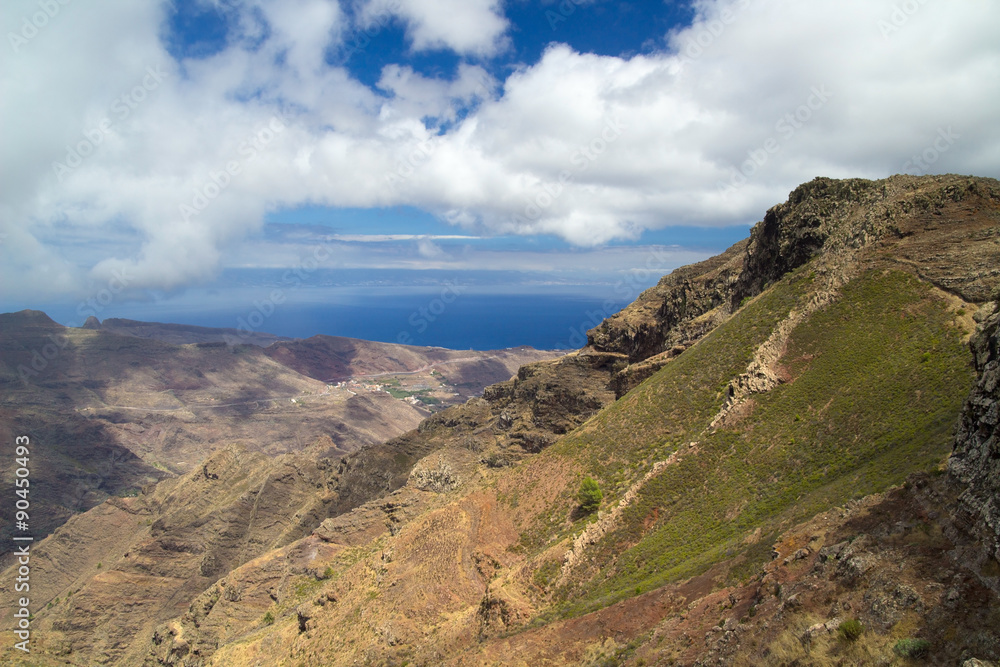 Naklejka premium La Gomera, Canary islands, view towards south coast