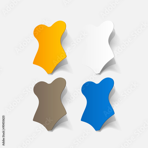 Realistic paper sticker: swimsuit