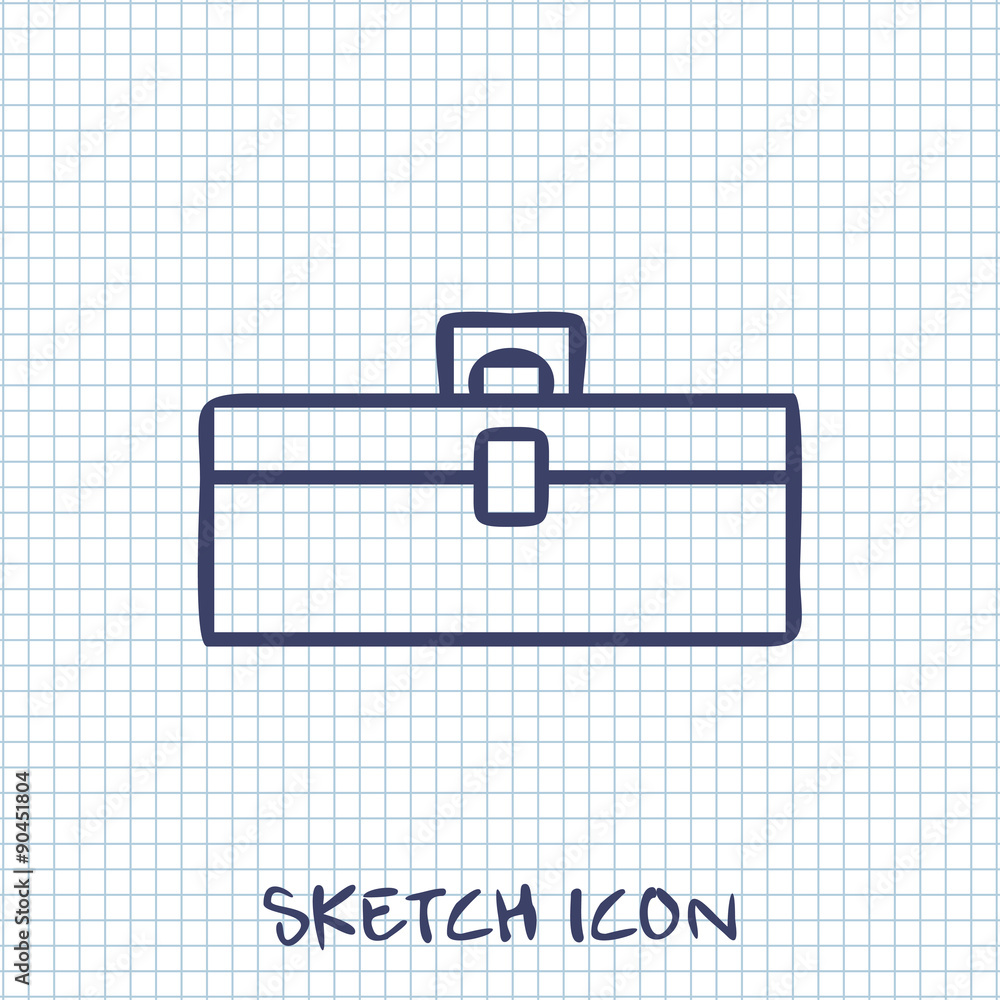Vector sketch icon of toolbox Vector sketch icon of toolbox